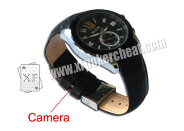 Analizador del póker de la cámara del reloj del cuero de la tinta invisible para explorar naipes de la marca