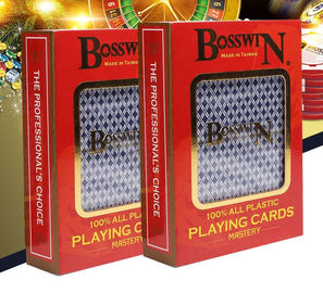 Naipes plásticos azules marcados de engaño de juego de Bosswin con tinta invisible
